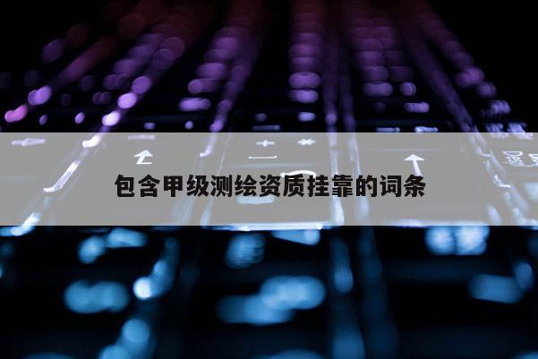 包含甲級(jí)測(cè)繪資質(zhì)掛靠的詞條